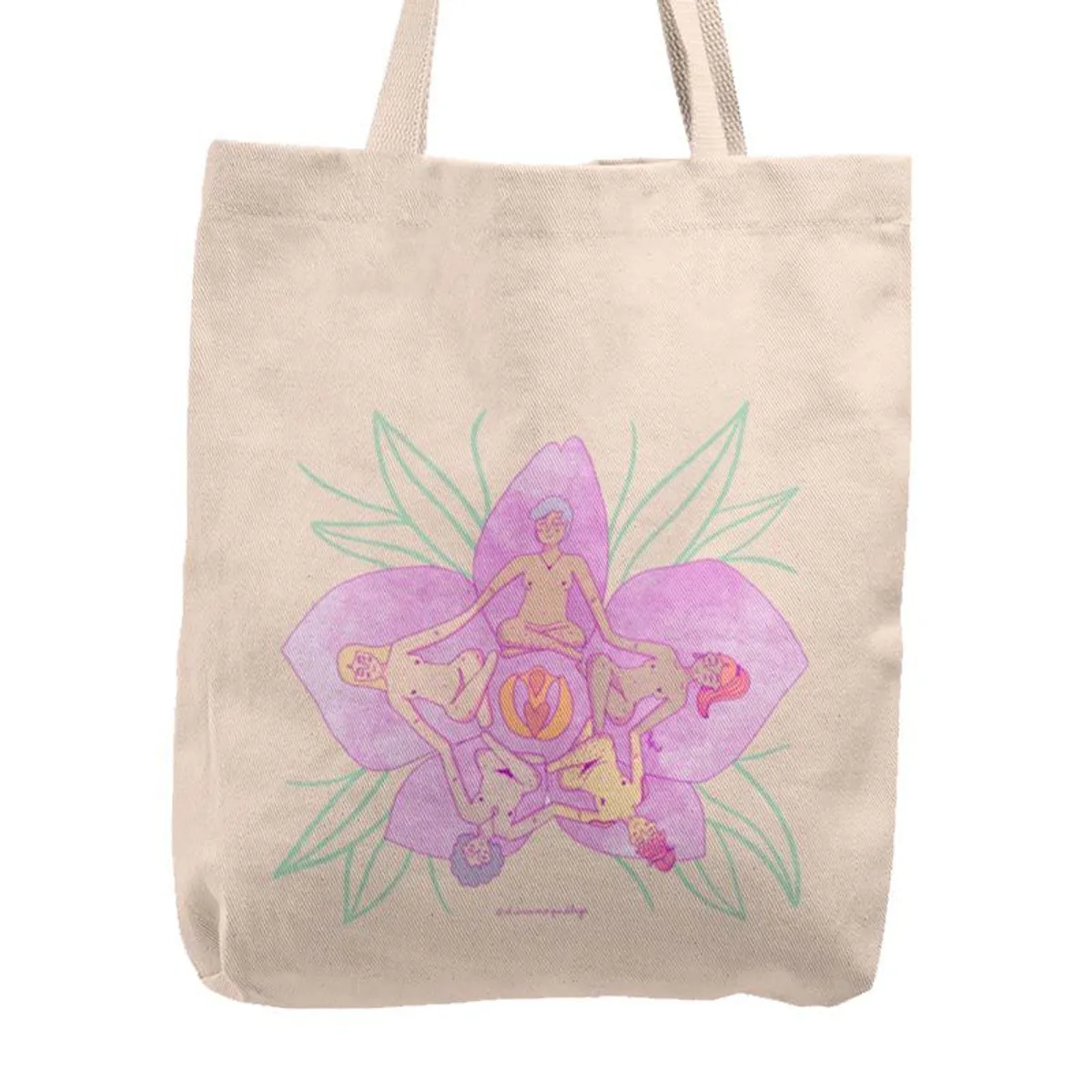 KUSTOMIT - Bolso Tela Tote Bag Cartera Playa - Orquídea