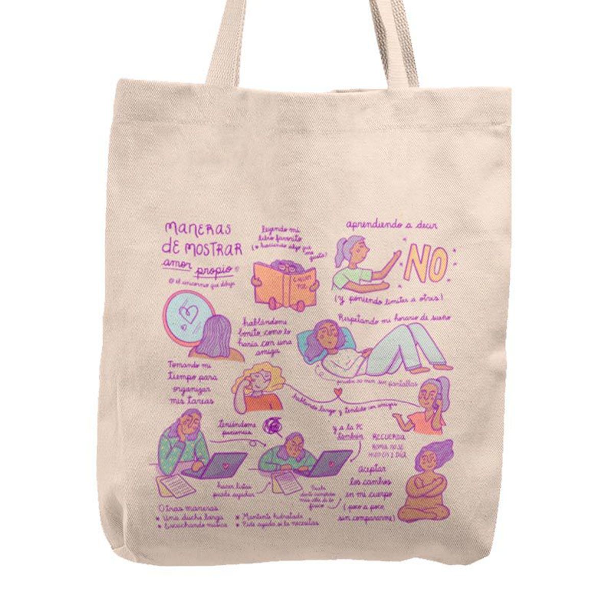 KUSTOMIT - Bolso Tela Tote Bag Cartera Playa - Amor propio