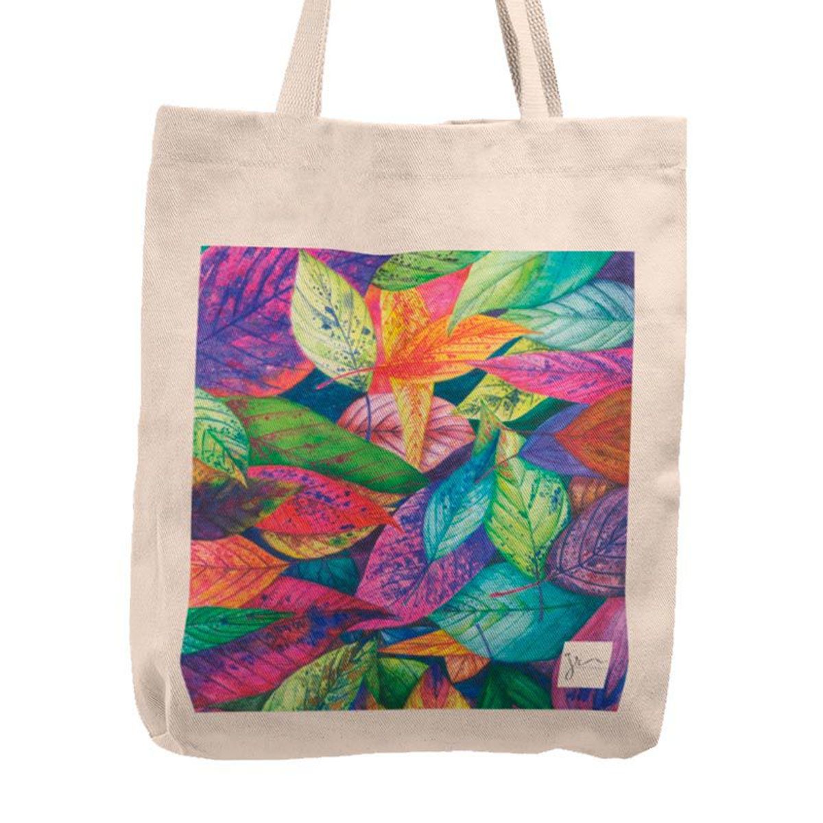 KUSTOMIT - Bolso Tela Tote Bag Cartera Playa - Hojas