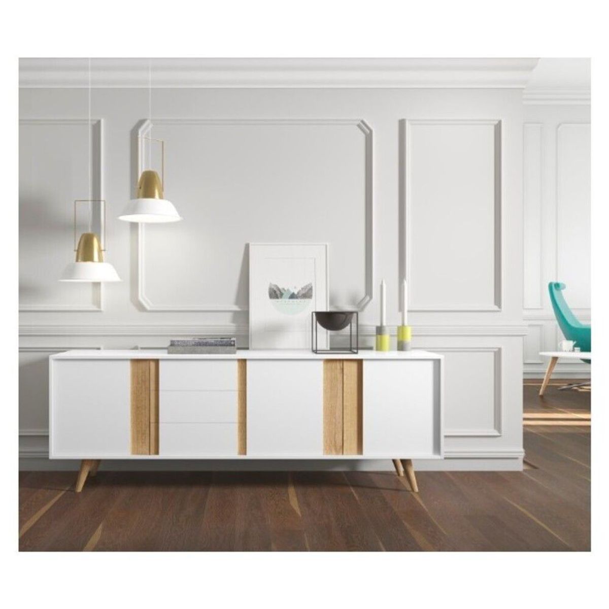 TU MESITA - Aparador Contemporáneo Travis Blanco-Duna 195 cm TU MESITA