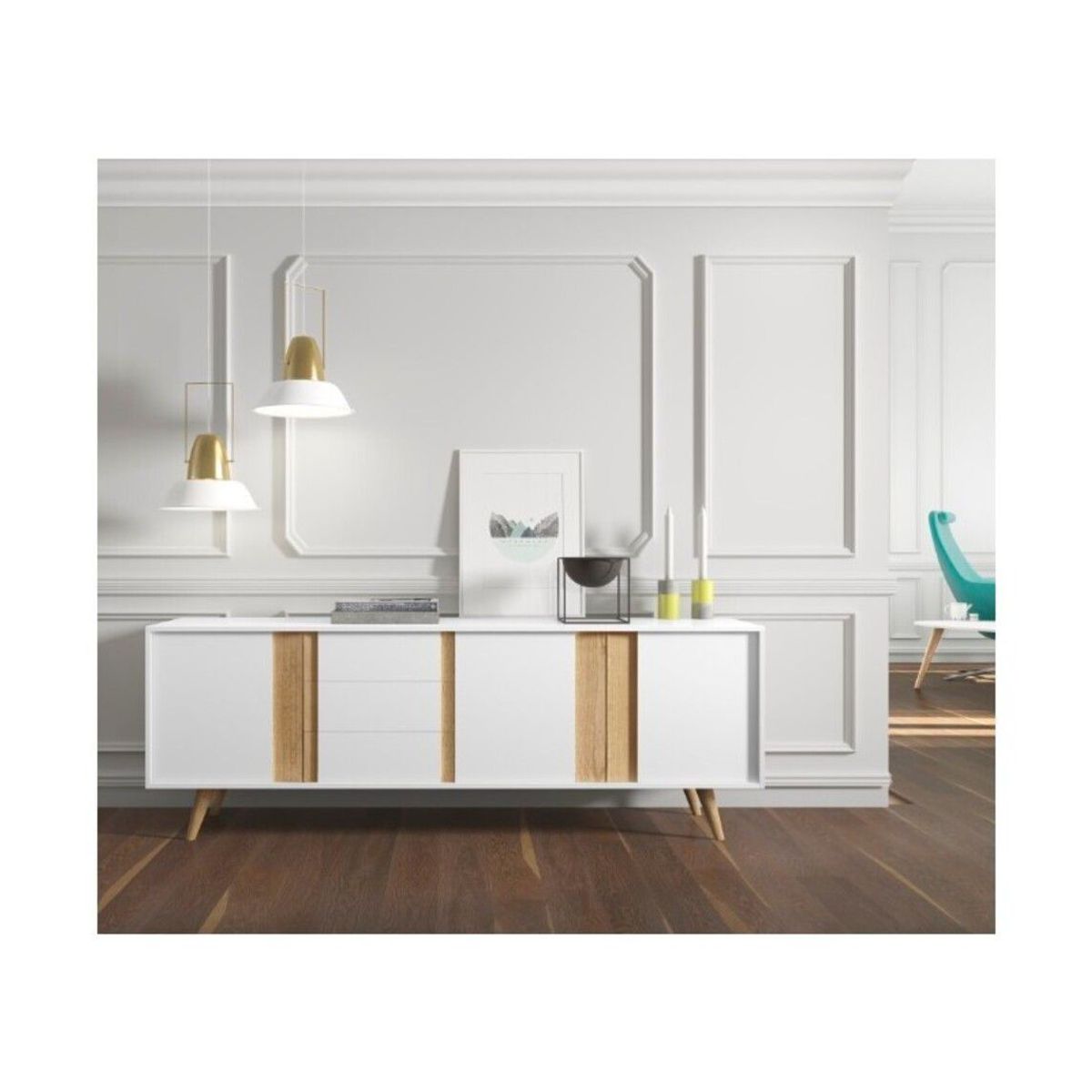 TU MESITA - Aparador Contemporáneo Travis Blanco-Duna 195 cm TU MESITA