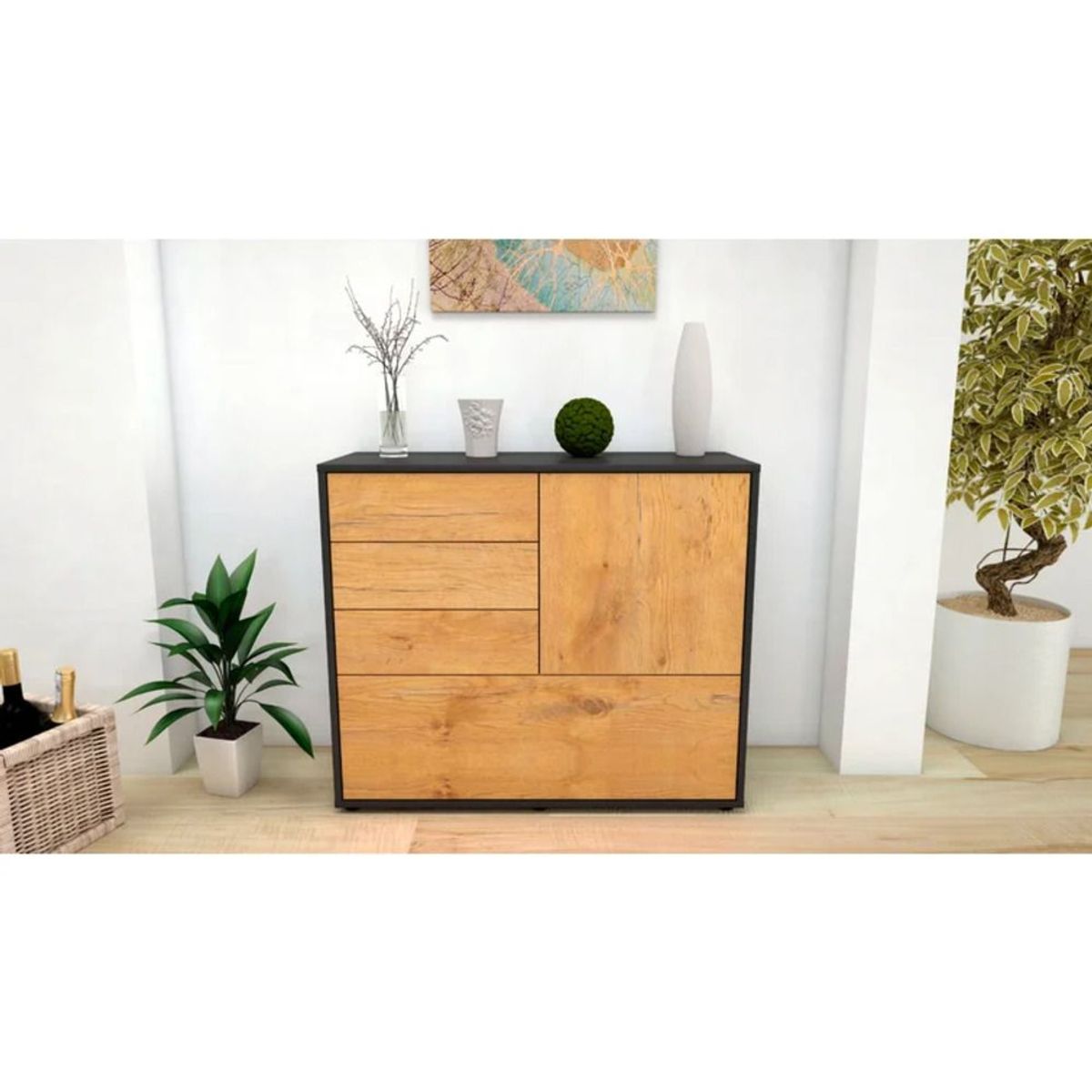 TU MESITA - Recibidor Contemporáneo Lince Marrón-Negro 92 cm TU MESITA