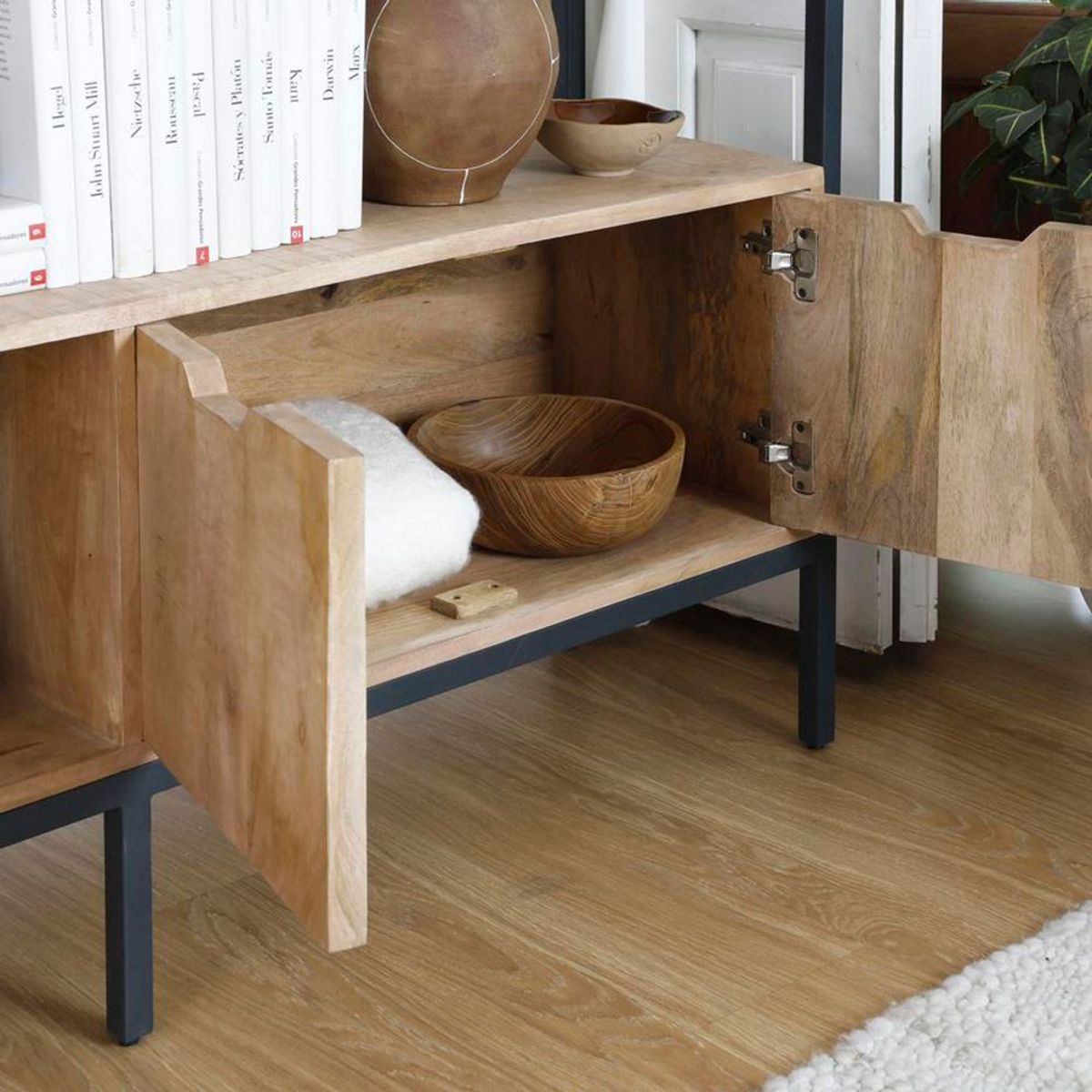 TU MESITA - Aparador Vintage Jung MarrónNegro 155 cm TU MESITA