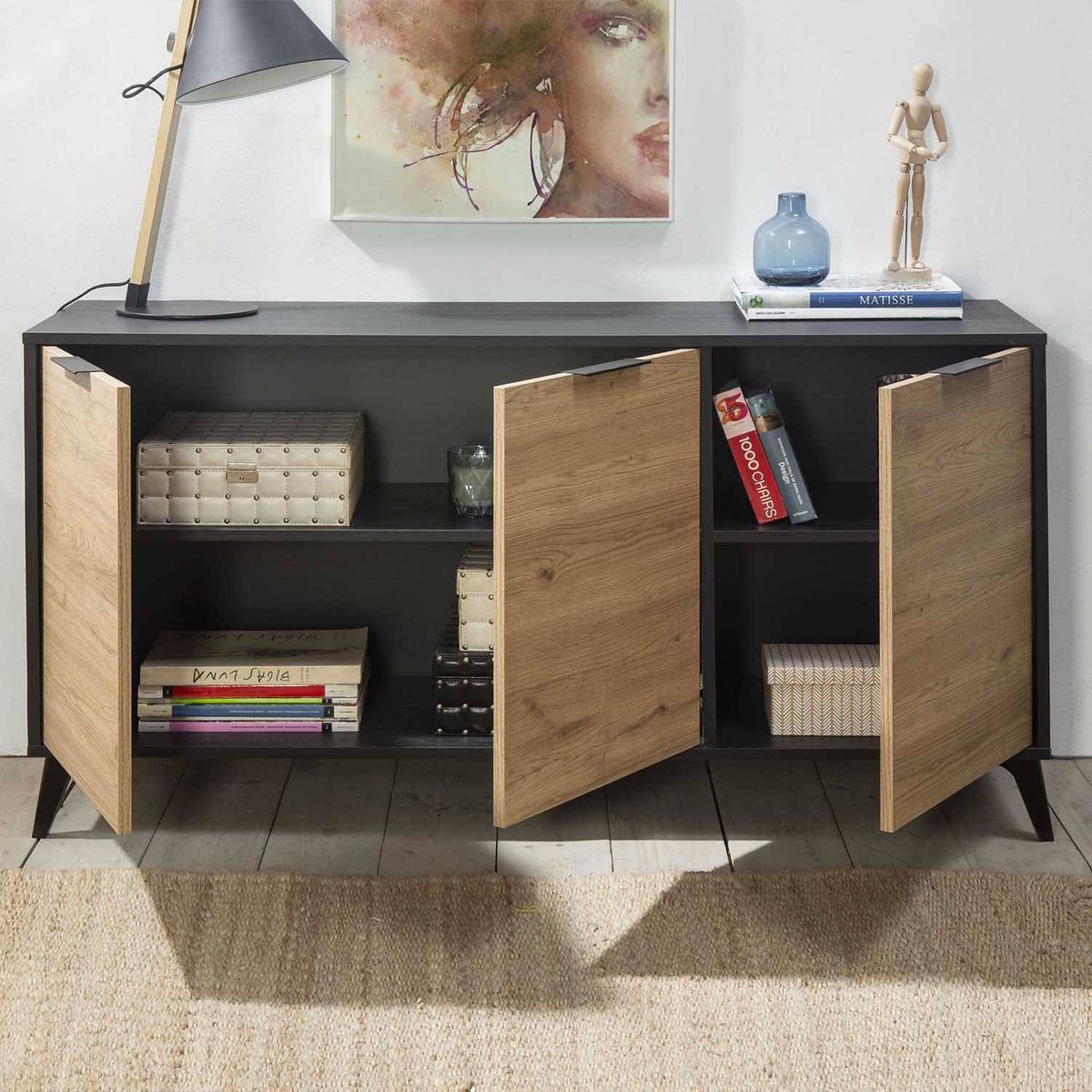 TU MESITA - Aparador Vintage Moderno Fernanda Negro TU MESITA