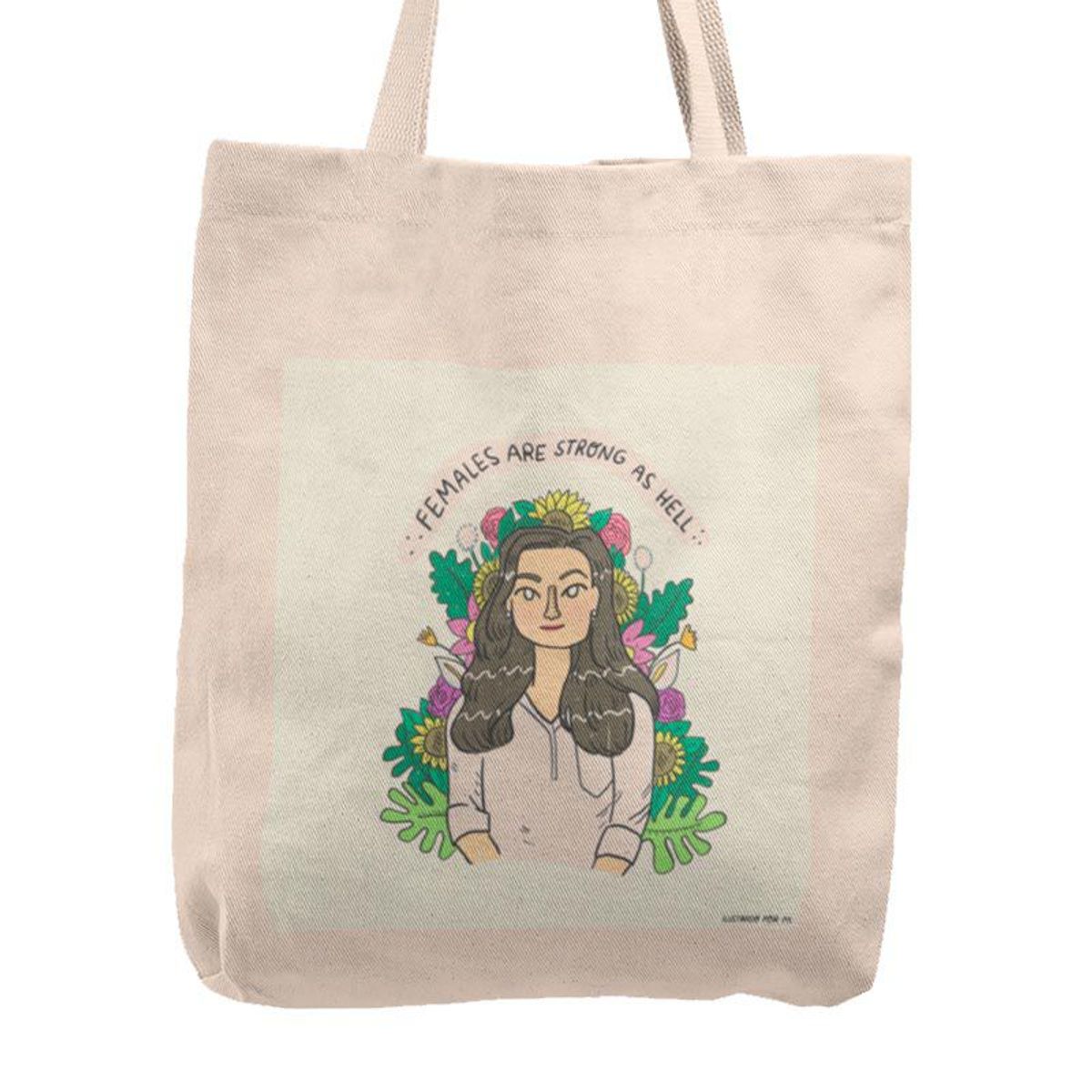 KUSTOMIT - Bolso Tela Tote Bag Cartera Playa - Females are strong as hell