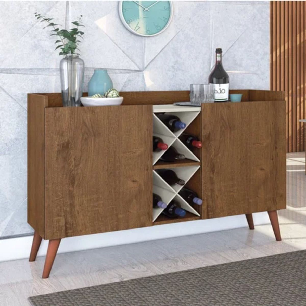 TU MESITA - Aparador Vintage Moderno Pier 2 Puertas Marrón TU MESITA