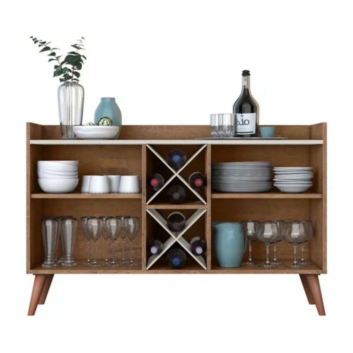 TU MESITA - Aparador Vintage Moderno Pier 2 Puertas Marrón TU MESITA