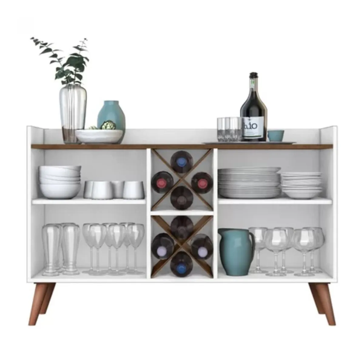 TU MESITA - Aparador Vintage Moderno Pier 2 puertas Blanco TU MESITA