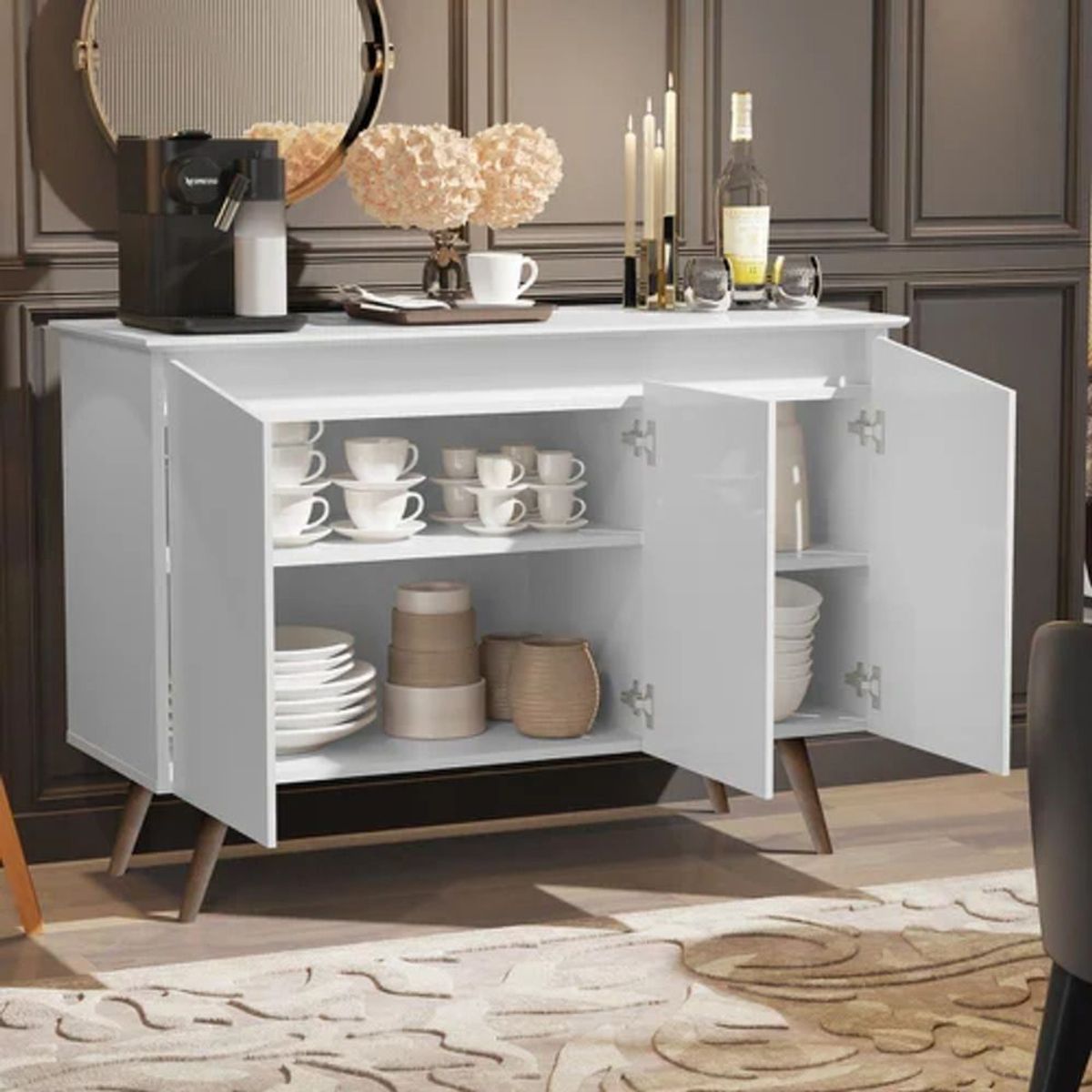 TU MESITA - Aparador Vajillero Vintage Reyes 100cm Blanco TU MESITA