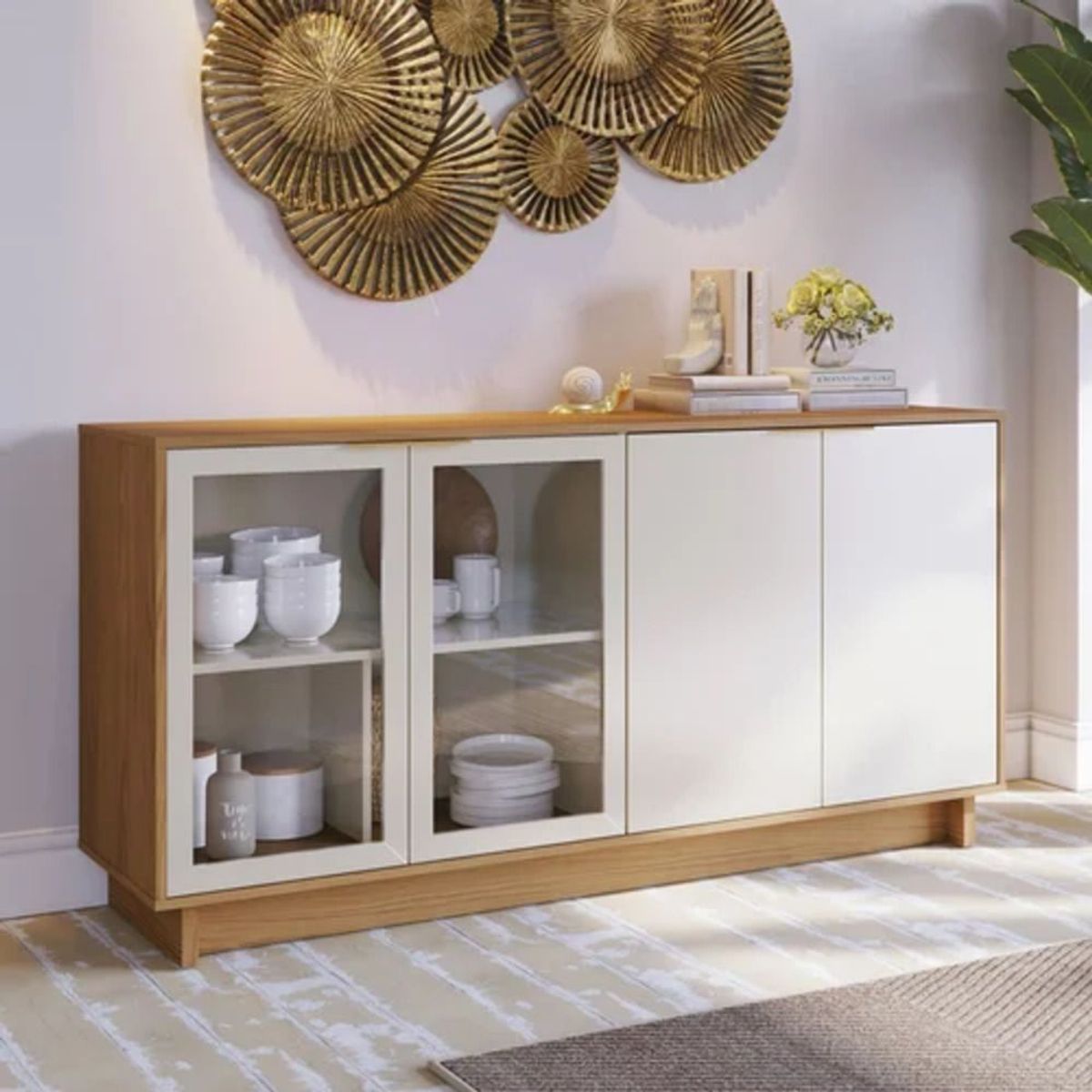 TU MESITA - Aparador Vajillero Moderno Willy 160cm Blanco TU MESITA