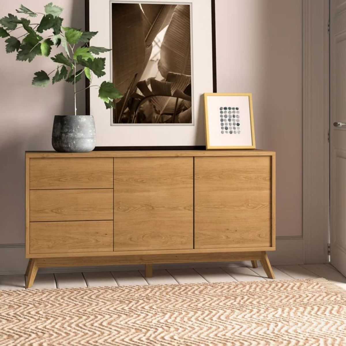 TU MESITA - Recibidor Contemporáneo Escalar Marrón 145 cm TU MESITA