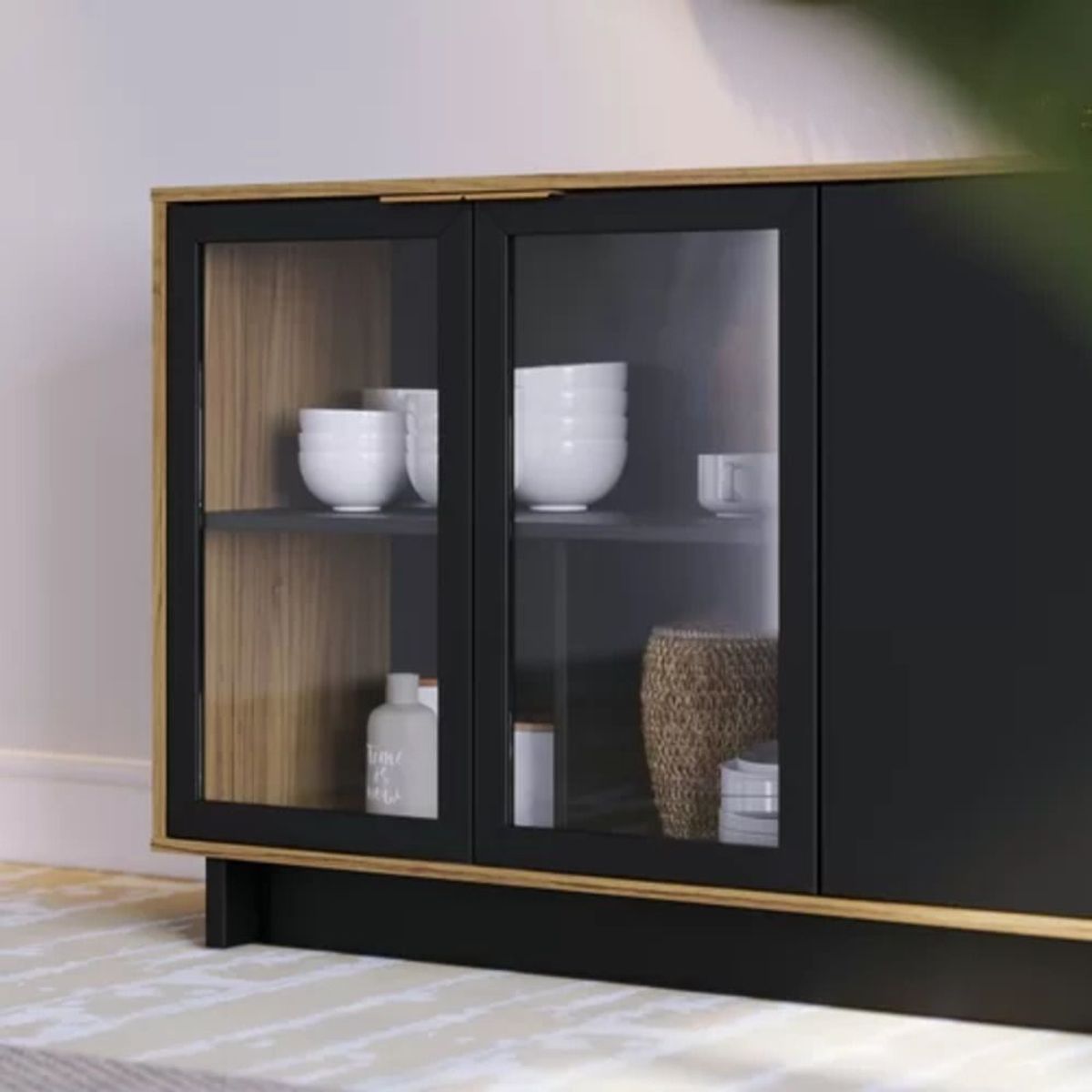 TU MESITA - Aparador Vajillero Moderno Willy 160cm Negro TU MESITA