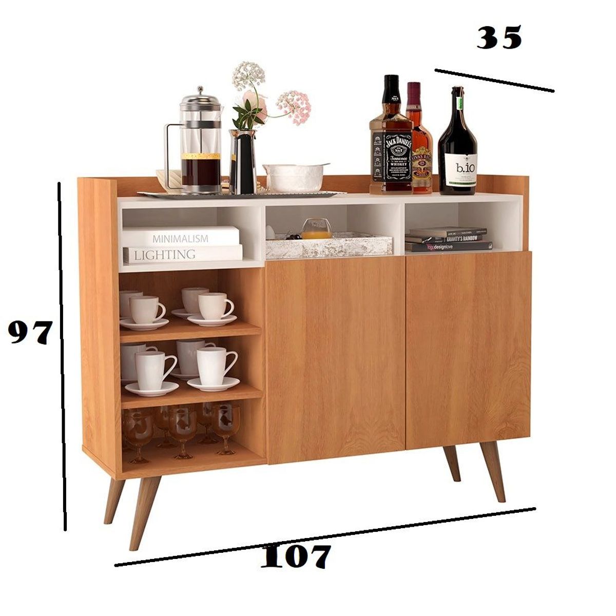 TU MESITA - Aparador Elegante 2 puertas Germán color DunaBlanco TU MESITA