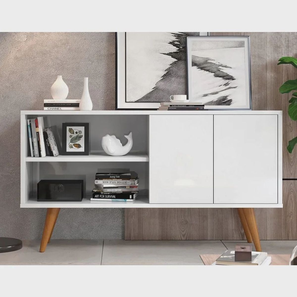TU MESITA - Aparador Elegante 2 puertas Miletto color Blanco TU MESITA