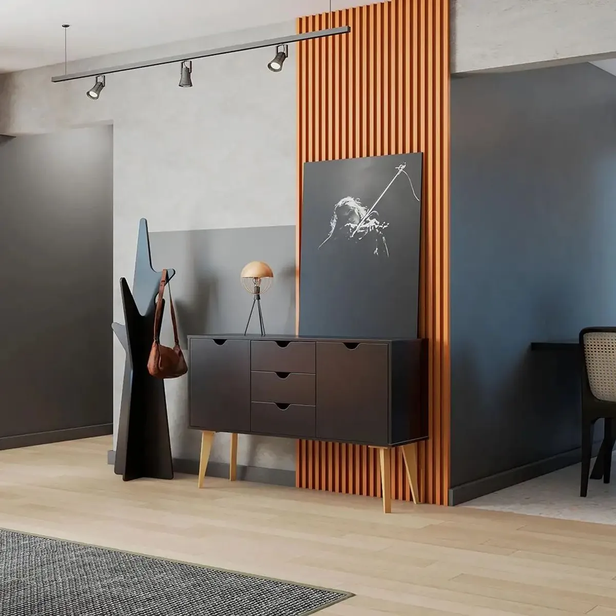 TU MESITA - Aparador clásico multiusos Indiana color Negro TU MESITA