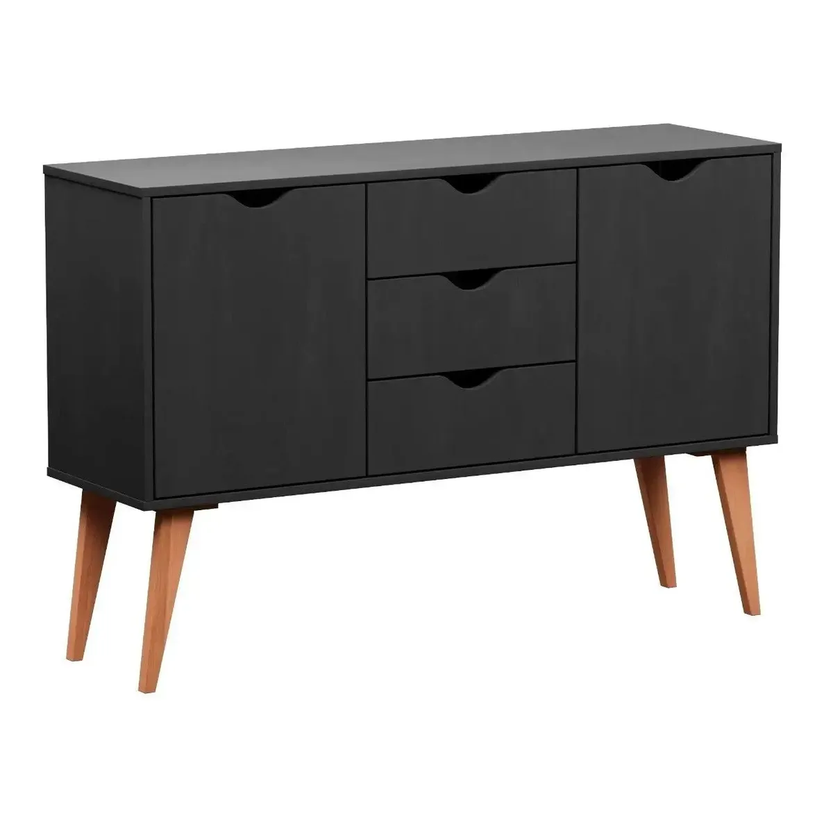 TU MESITA - Aparador clásico multiusos Indiana color Negro TU MESITA