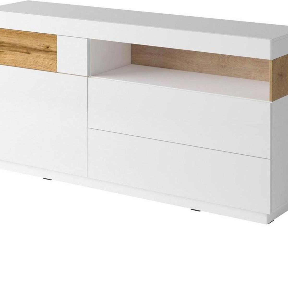 TU MESITA - Aparador Práctico 2 cajones + puerta Aimar color BlancoDuna TU MESITA