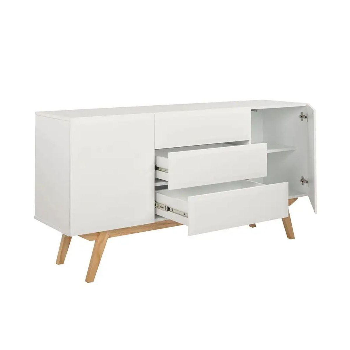 TU MESITA - Aparador Clásico 2 puertas 3 cajones Milena color Blanco TU MESITA