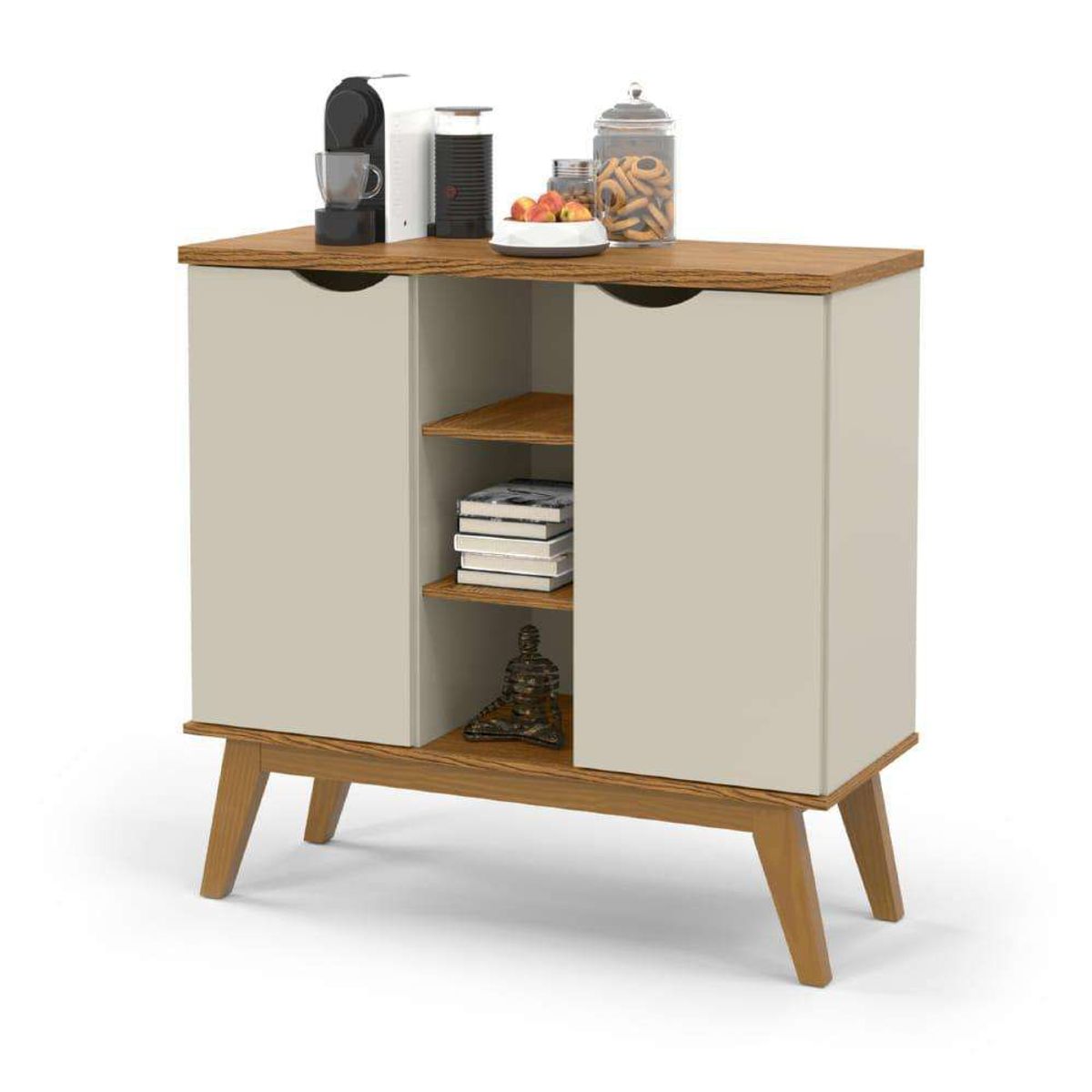 TU MESITA - Aparador recibidor clásico 2 puertas Oyuki color BlancoDuna TU MESITA