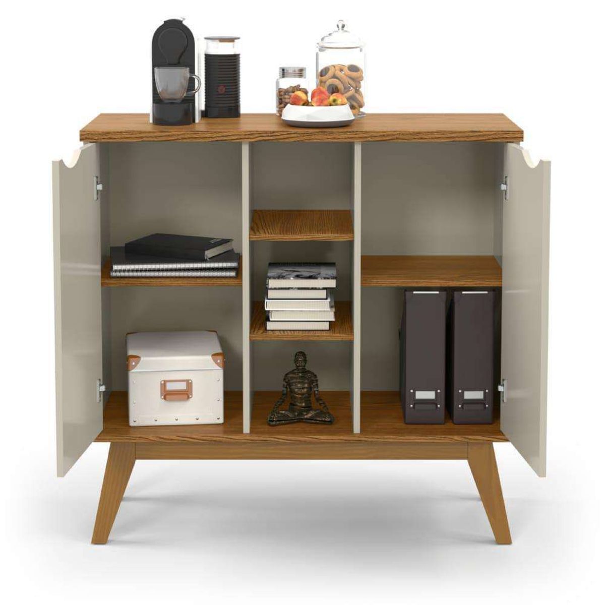 TU MESITA - Aparador recibidor clásico 2 puertas Oyuki color BlancoDuna TU MESITA