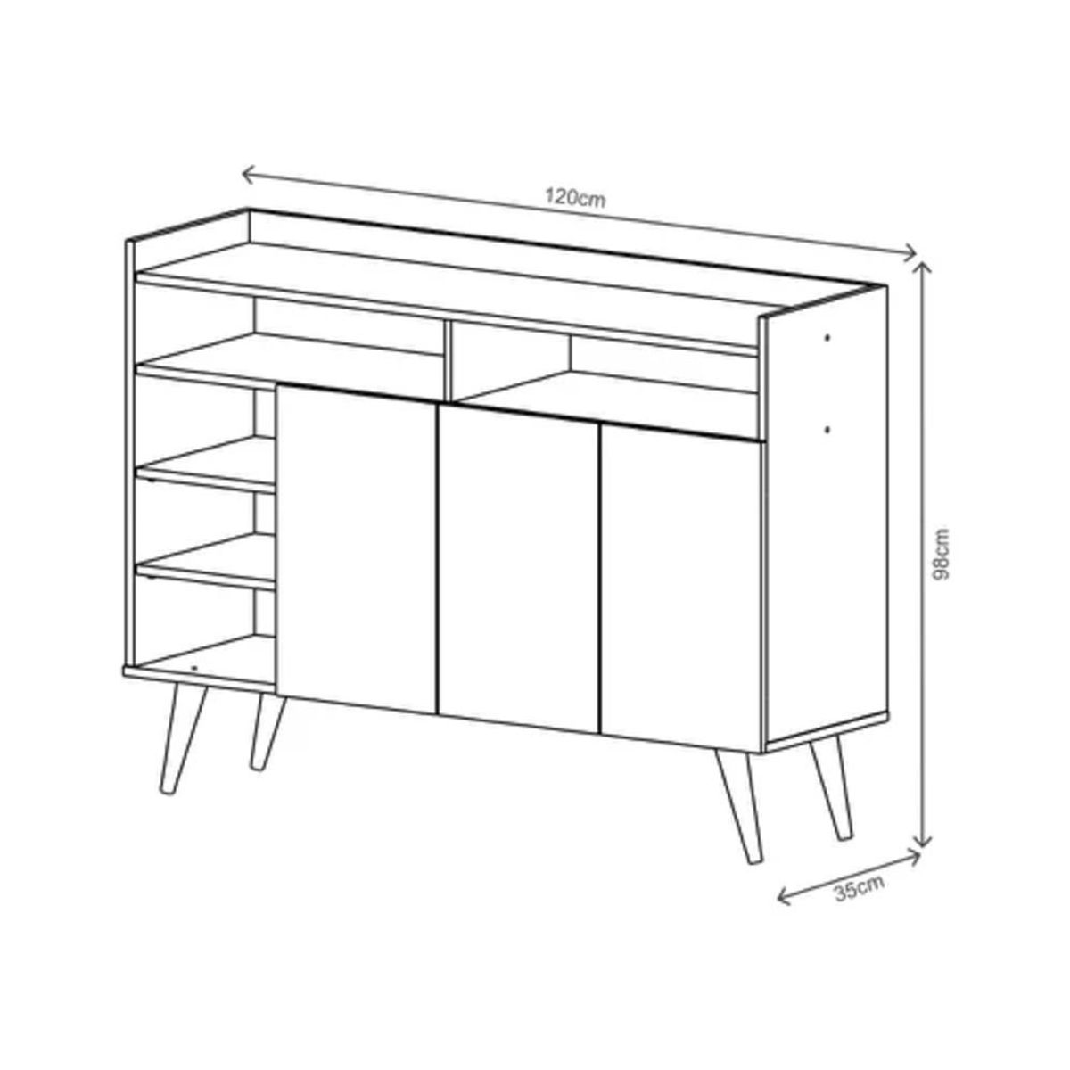 TU MESITA - Aparador Vajillero Moderno Olaya 120cm TU MESITA