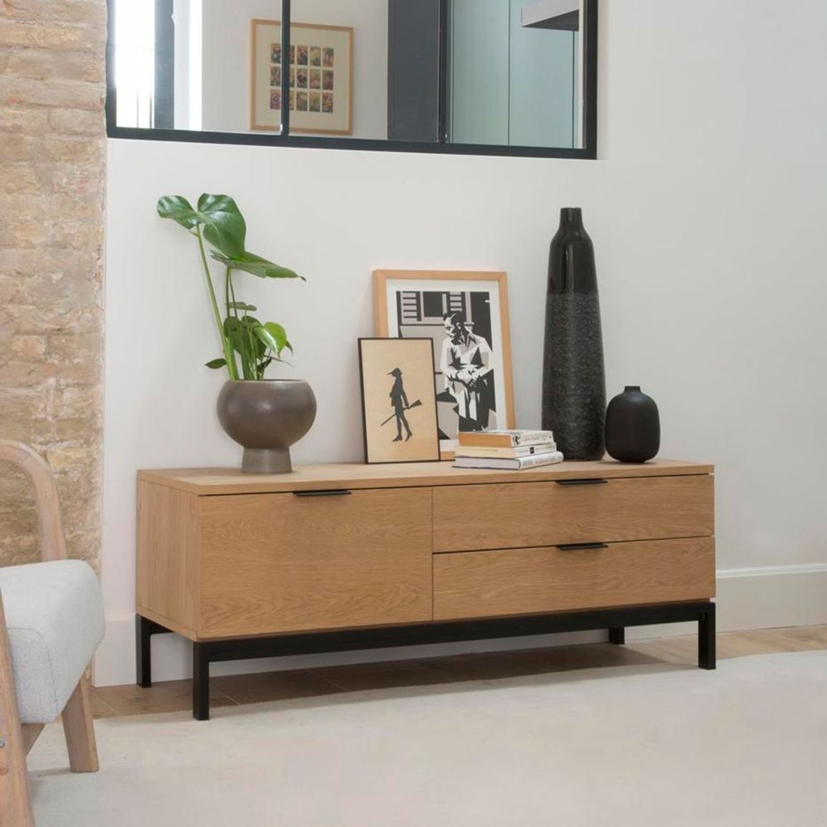 TU MESITA - Aparador Bajo Contemporáneo Namora Marrón 120 cm TU MESITA