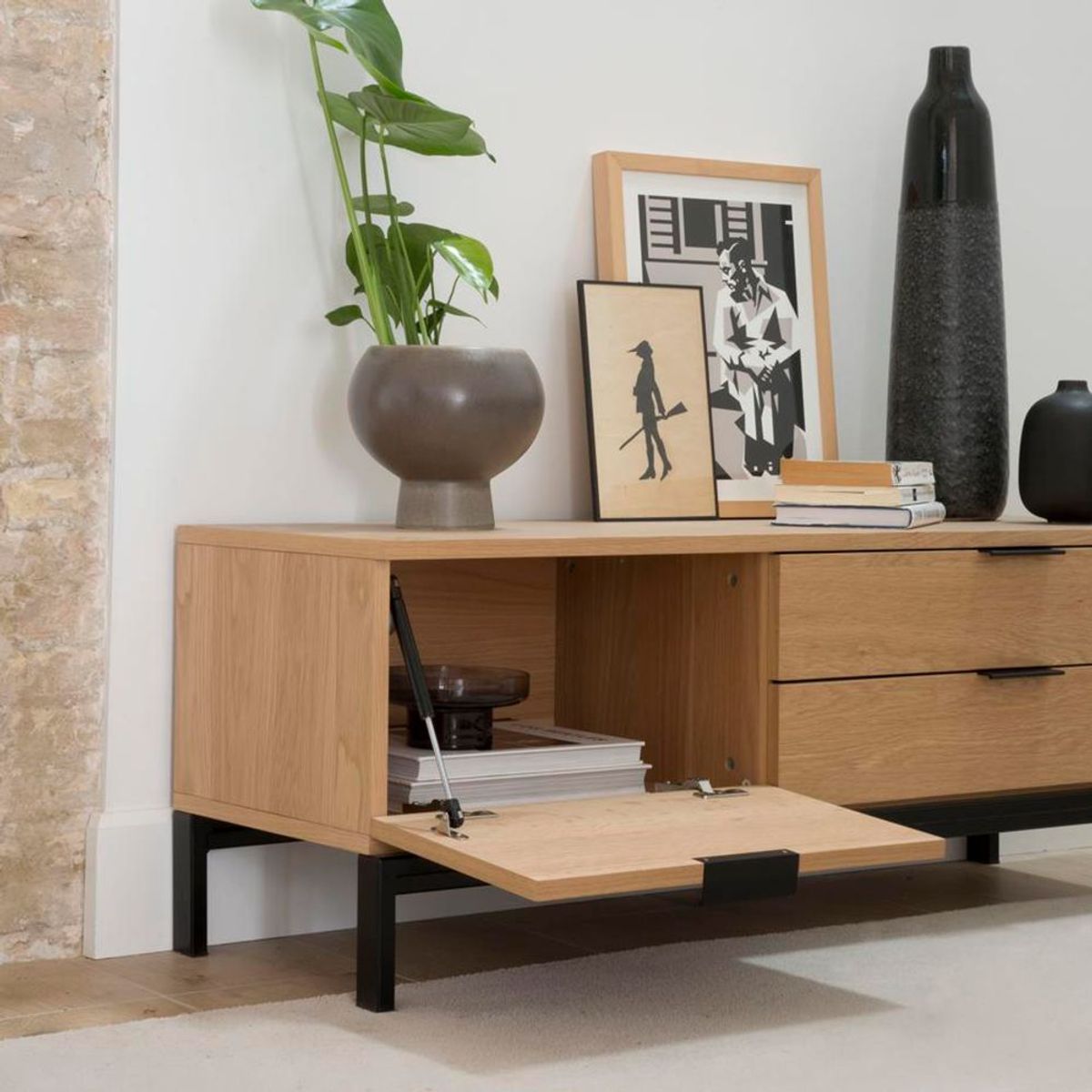 TU MESITA - Aparador Bajo Contemporáneo Namora Marrón 120 cm TU MESITA