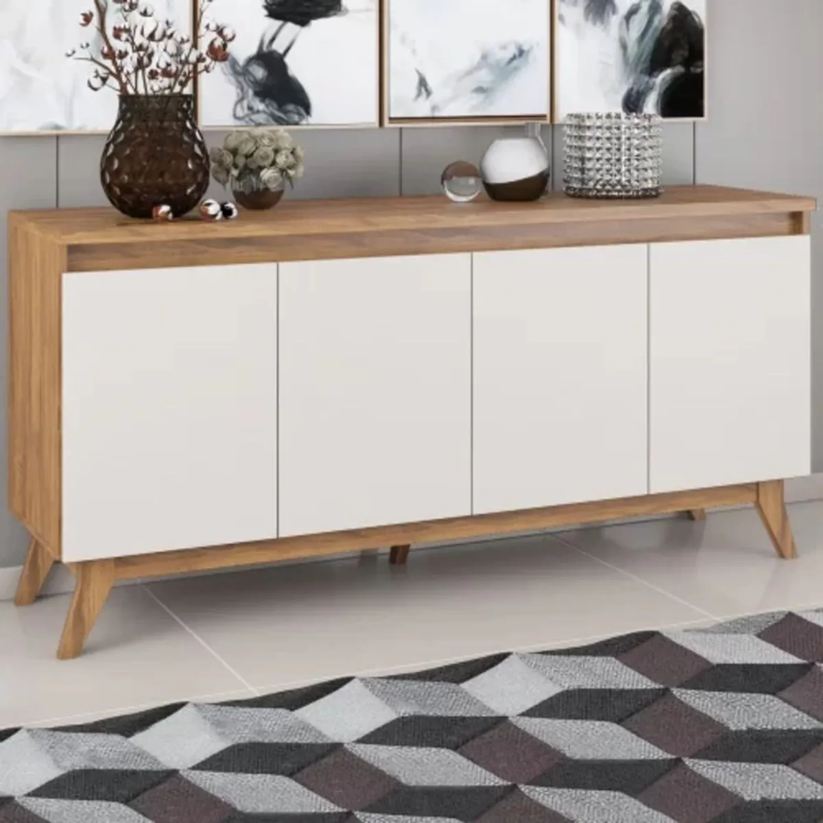 TU MESITA - Aparador Vintage Moderno David 156cm 4 Puertas TU MESITA