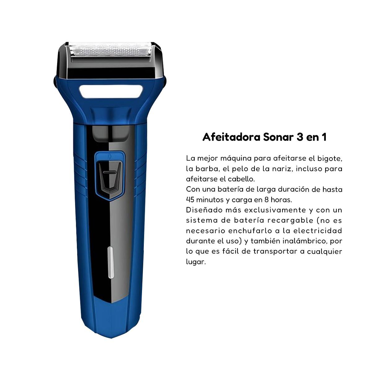 KEMEI - Afeitadora Kemei 4 en 1 + Afeitadora Sonar 3 en 1