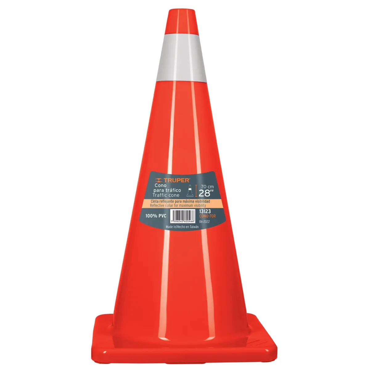 TRUPER - Cono reflectivo de seguridad precaución de 70 cm TRUPER