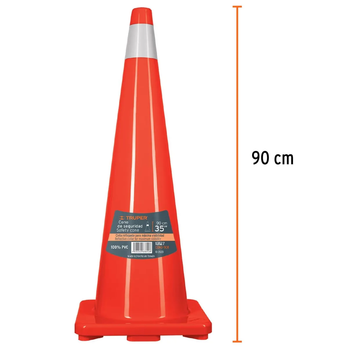 TRUPER - Cono reflectivo de seguridad precaución de 90 cm 2 unidades