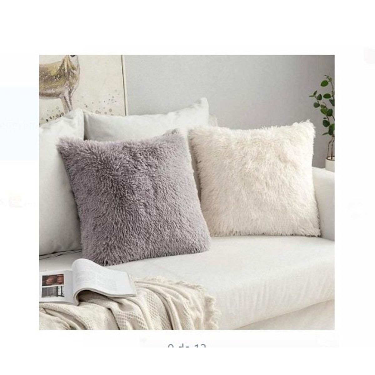 GENERICO - Cojines decorativos peluche  peludo  sala comedor  perlado