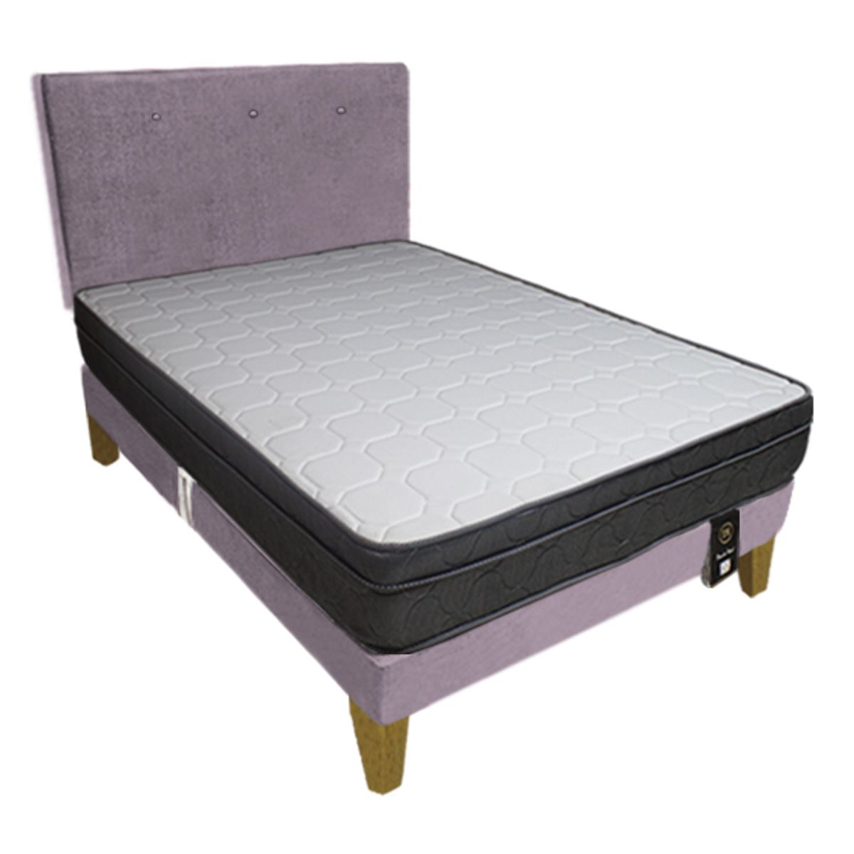 BARAKA HOME - Dormitorio Turin Slim 1.5 Plz + Cabecera + Almohada - Lila