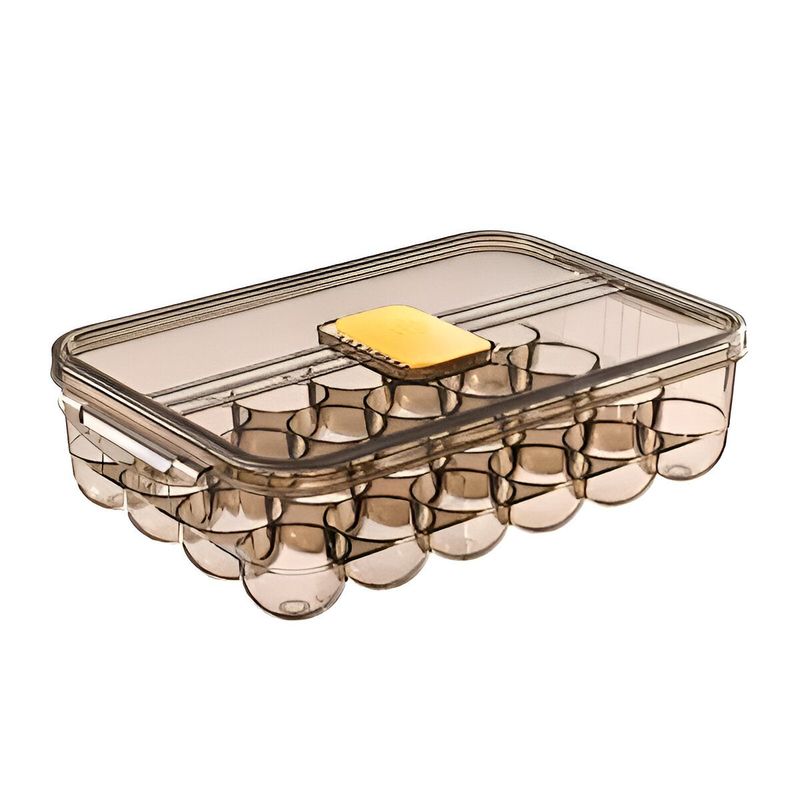 ELMEJORPRECIO - Porta Huevos Premium Con Tapa Marrón