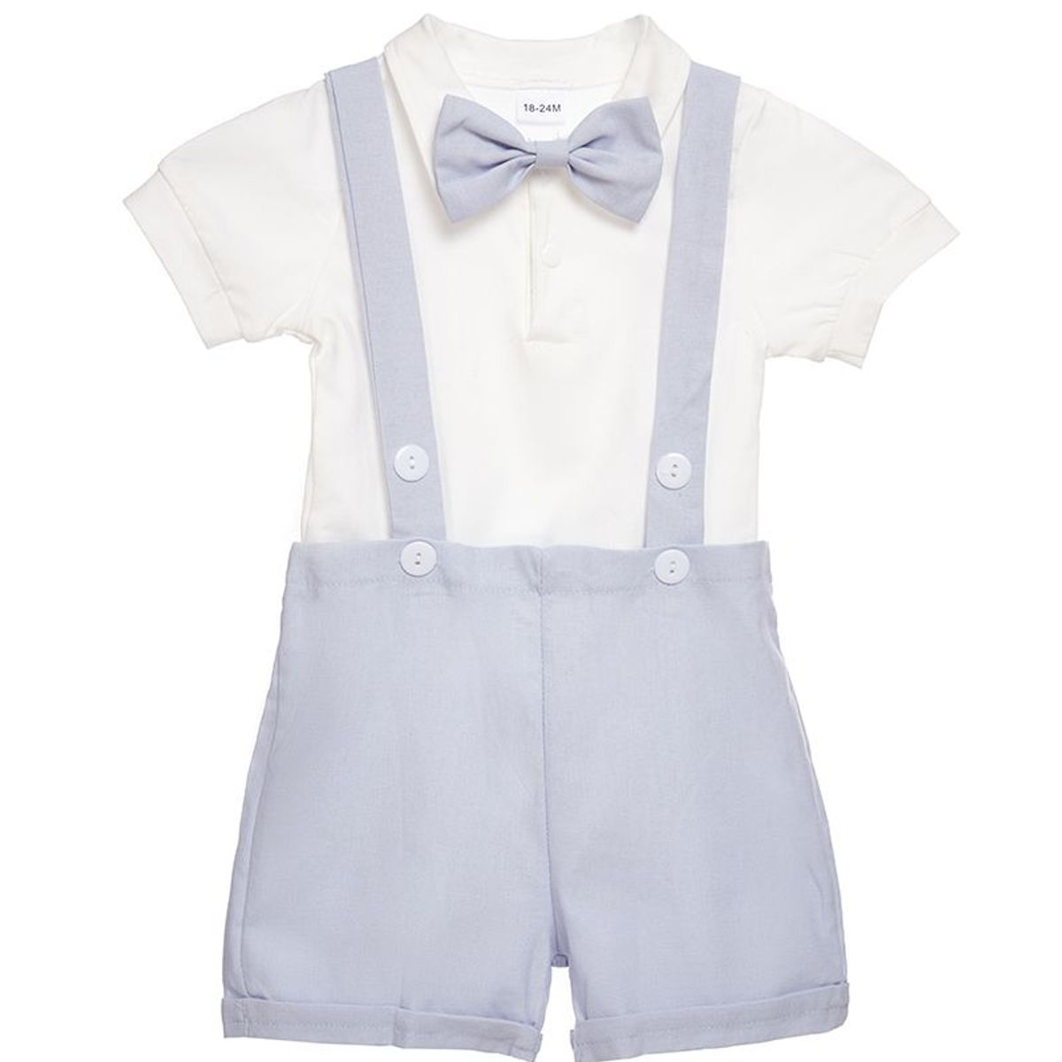 GENERICO - Conjunto para Bebe Niño Celeste 3 Piezas Corbatita y Tirantes