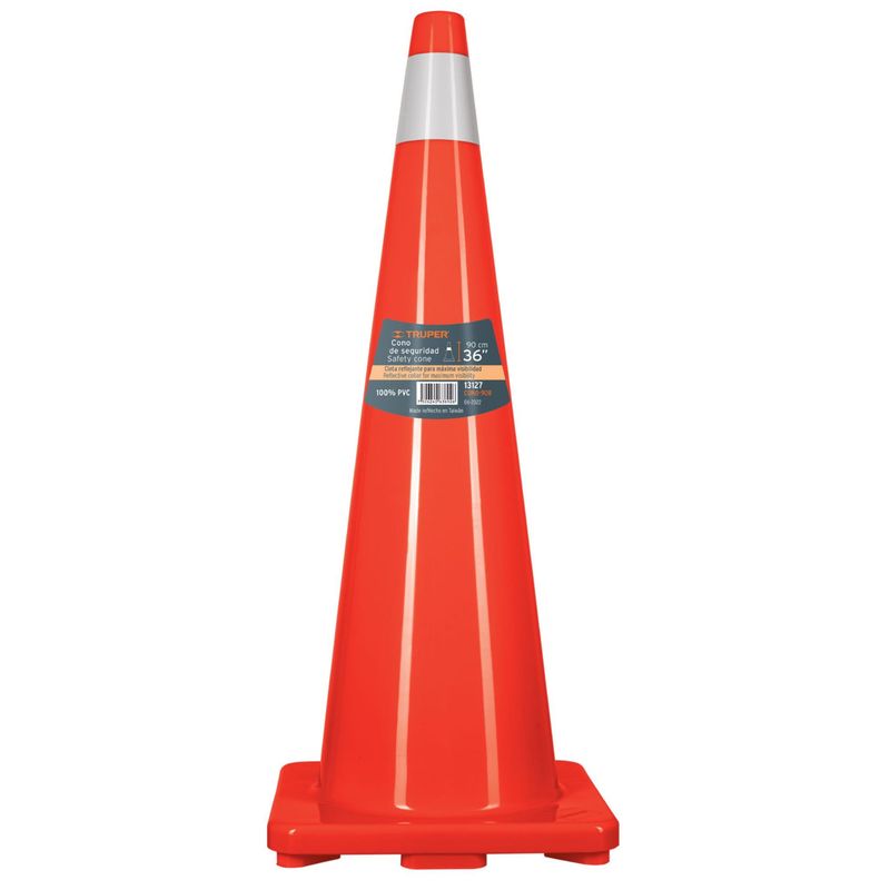 TRUPER - Cono reflectivo de seguridad precaución de 90 cm TRUPER