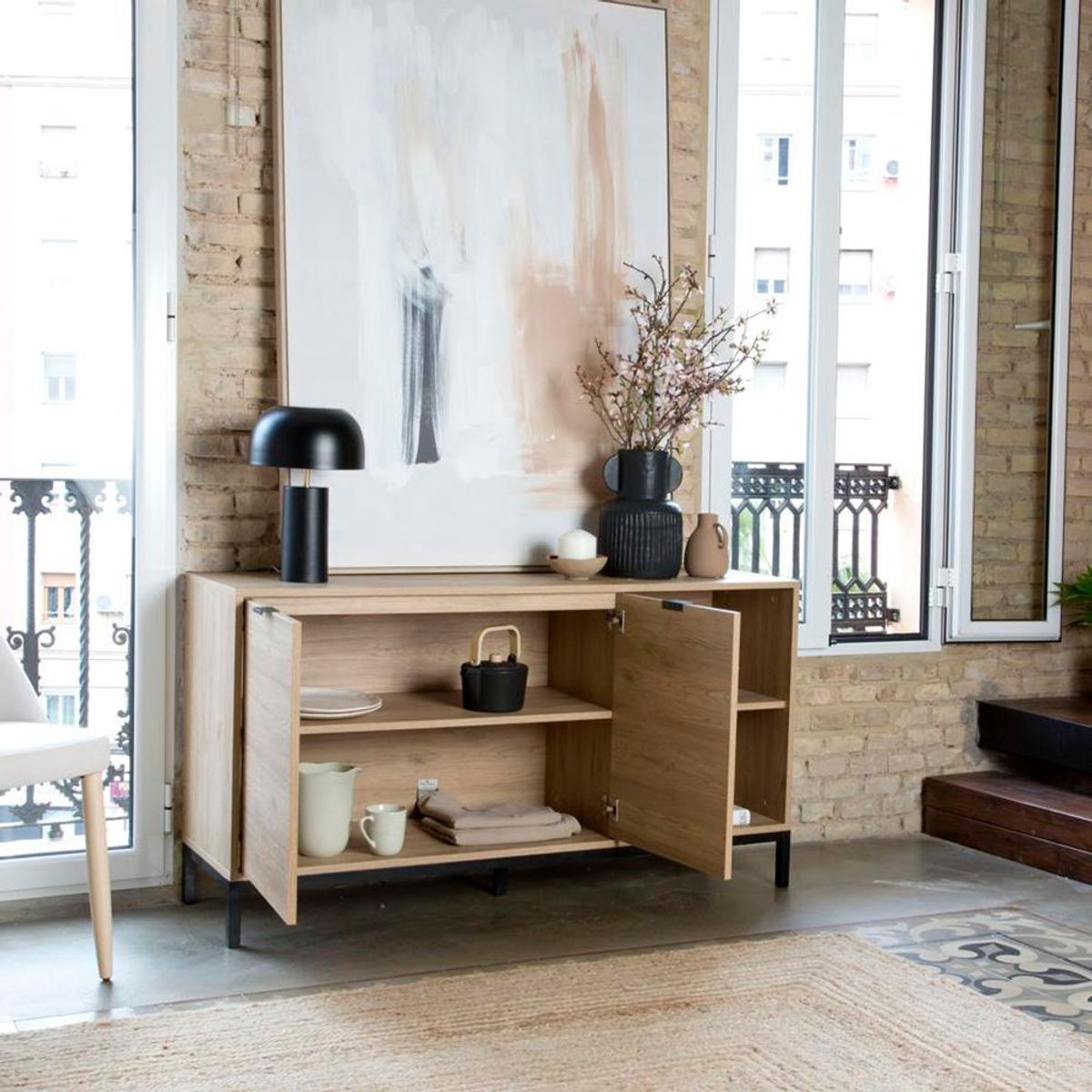 TU MESITA - Aparador Contemporáneo Namora Marrón TU MESITA