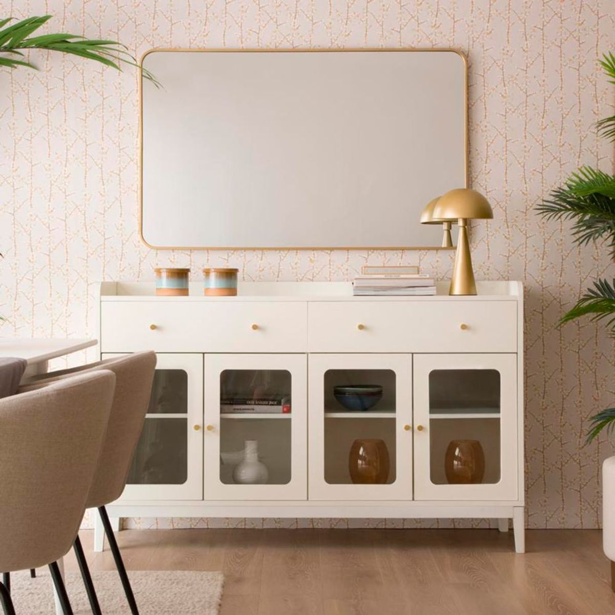 TU MESITA - Aparador Moderno Lake 2 Cajones Blanco TU MESITA