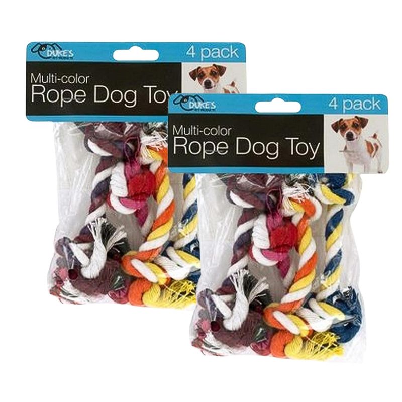 GENERICO - Packx2 Juego de juguetes para perros de cuerda multicolor