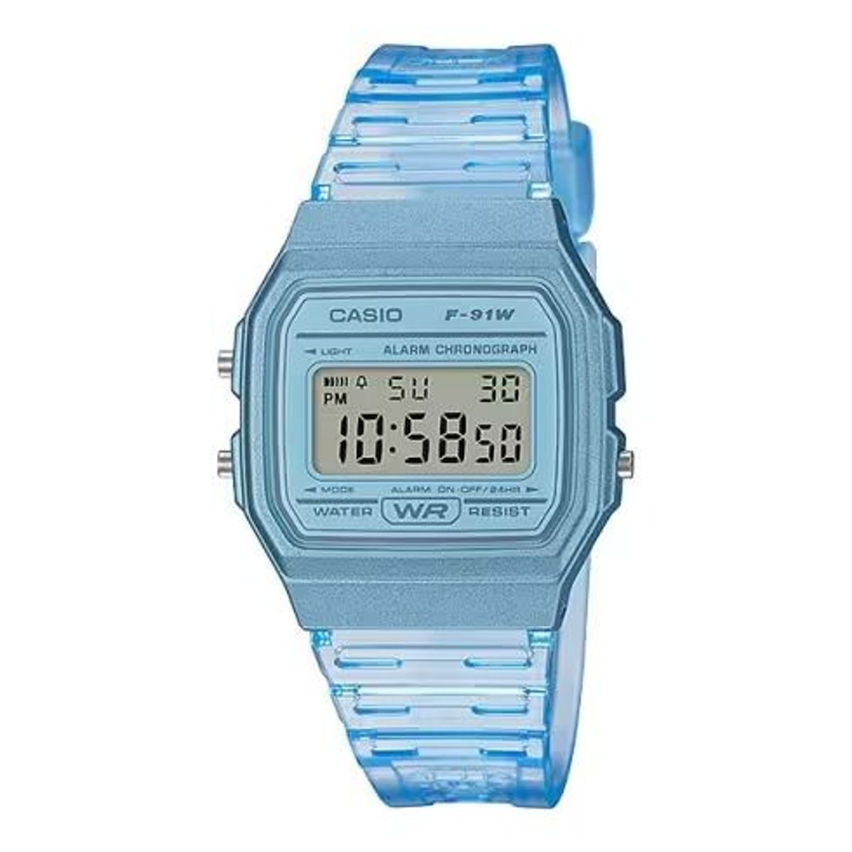 CASIO - Reloj Digital Casio Mujer Celeste F-91WS-2D