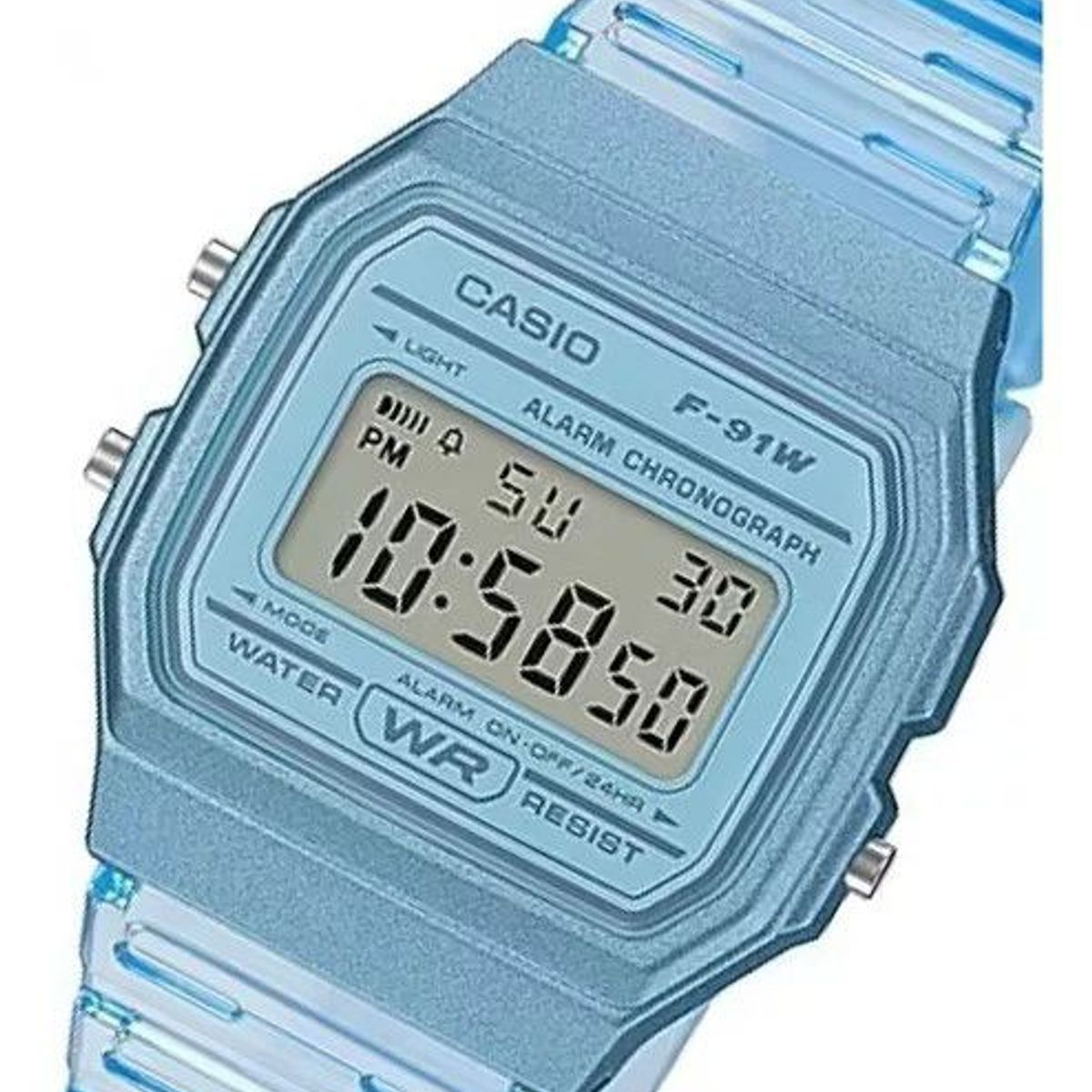 CASIO - Reloj Digital Casio Mujer Celeste F-91WS-2D