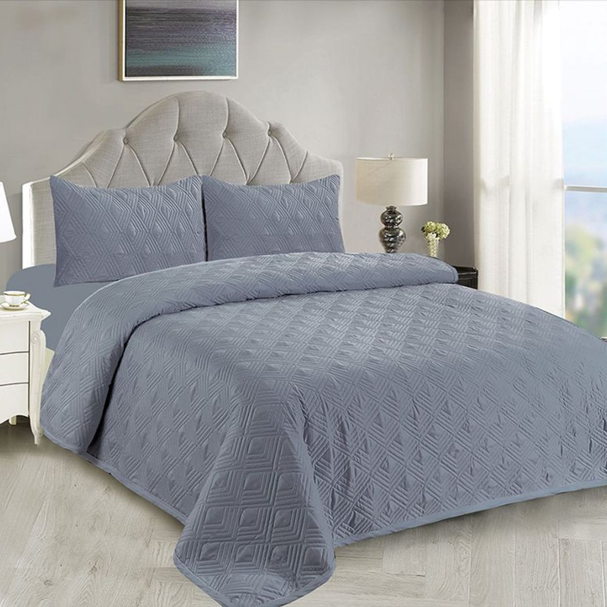 CASATEX - CUBRECAMA CASATEX COLOR ENTERO DE 2 PLAZAS