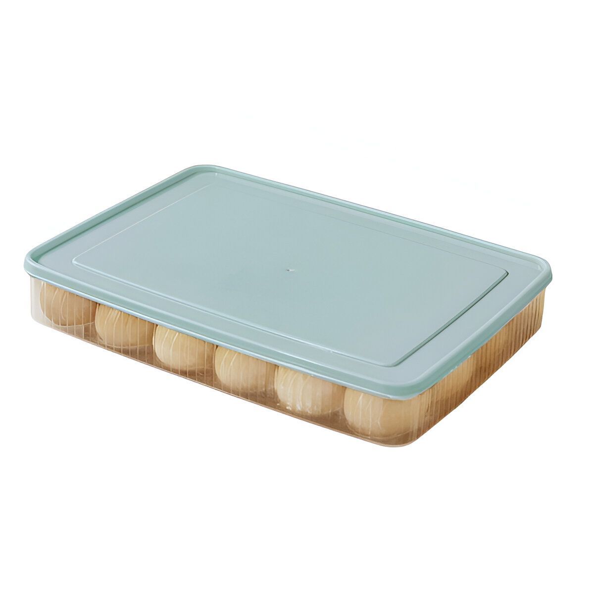 ELMEJORPRECIO - Táper Plano Porta Huevos Organizador para Cocina Celeste
