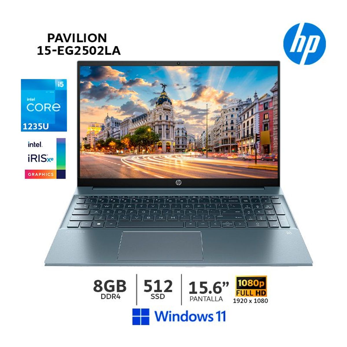 HP - Laptop HP Pavilion 15-EG2502LA Intel  Ci5 1235U/10 nucleos/ 8gb Ram/ 512gb SSD 15.6” FHD/ Win 11