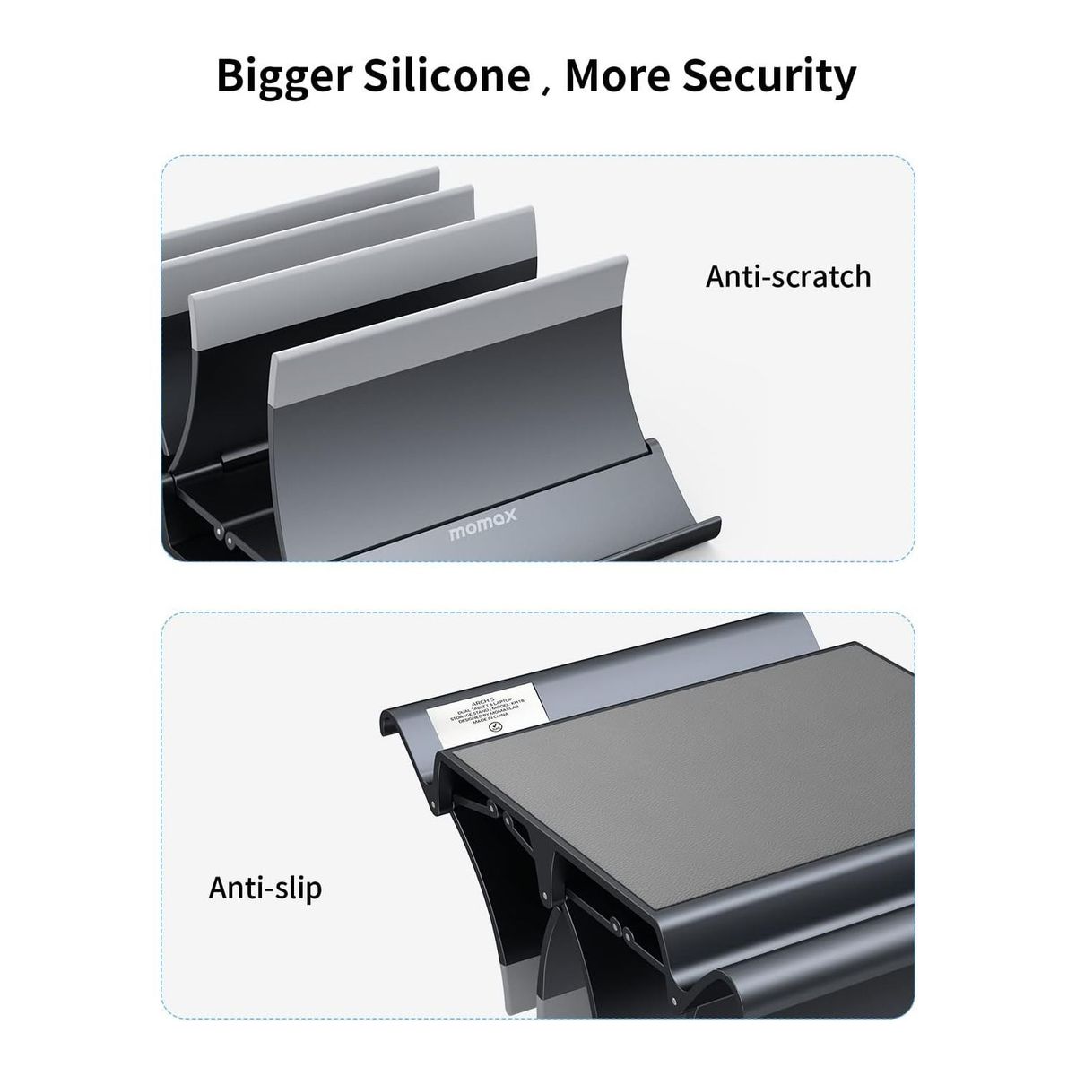 MOMAX - Soporte Vertical Momax para Laptop Macbook Tablets Doble Ranura KH18