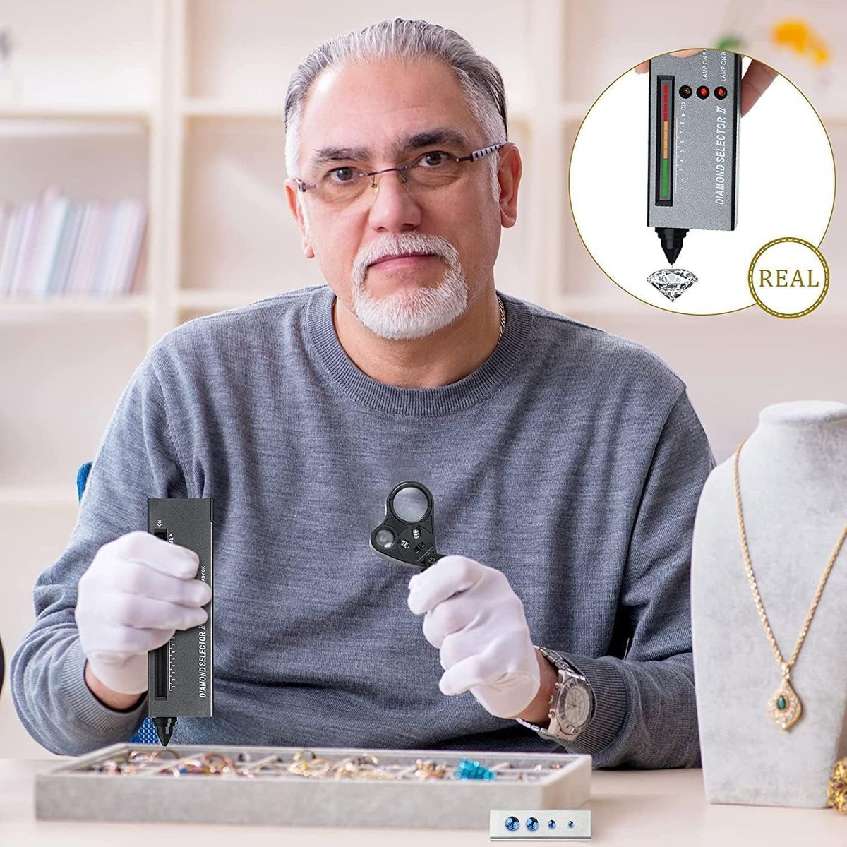 GENERICO - Lupa De Bolsillo 30 X 60 X Plegable Luz LED con funda