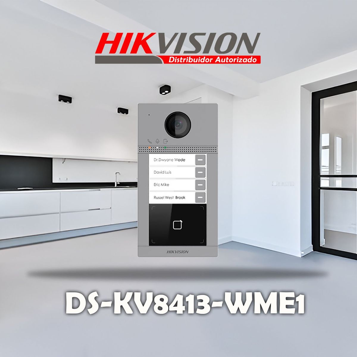 HIKVISION - KIT VIDEO PORTERO IP MÓDULO LECTOR 4 DEPARTAMENTOS HIKVISION 1080P APP