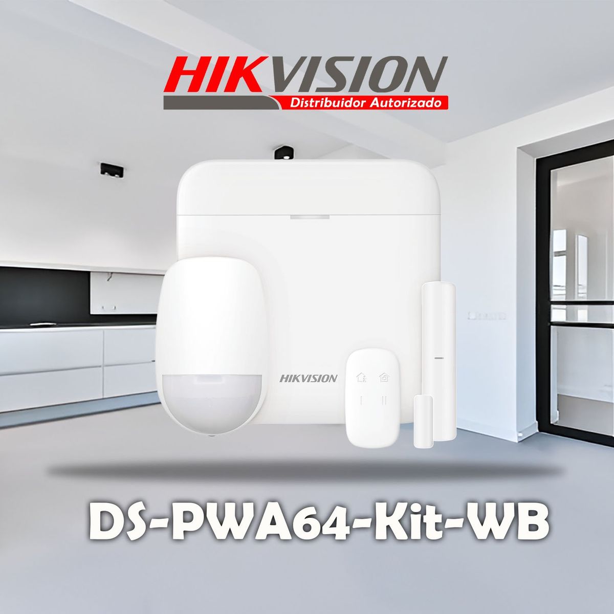 HIKVISION - KIT DE ALARMA INALAMBRICA HIKVISION DS-PWA64-Kit-WB 64 ZONAS WIFI-GPRS