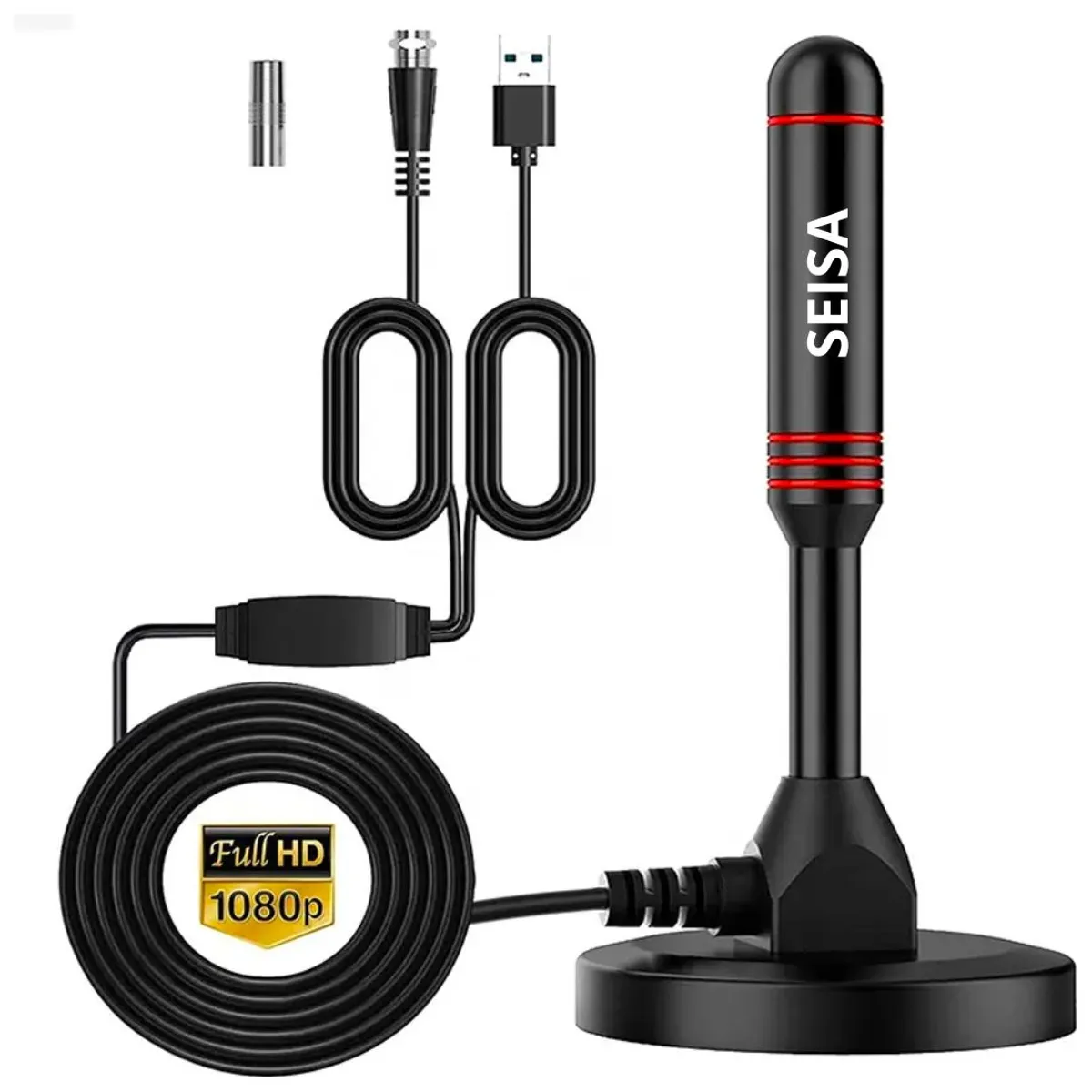 SEISA - Antena Digital TV Full HD Señal 360º Base con Imán SEISA TX-T01