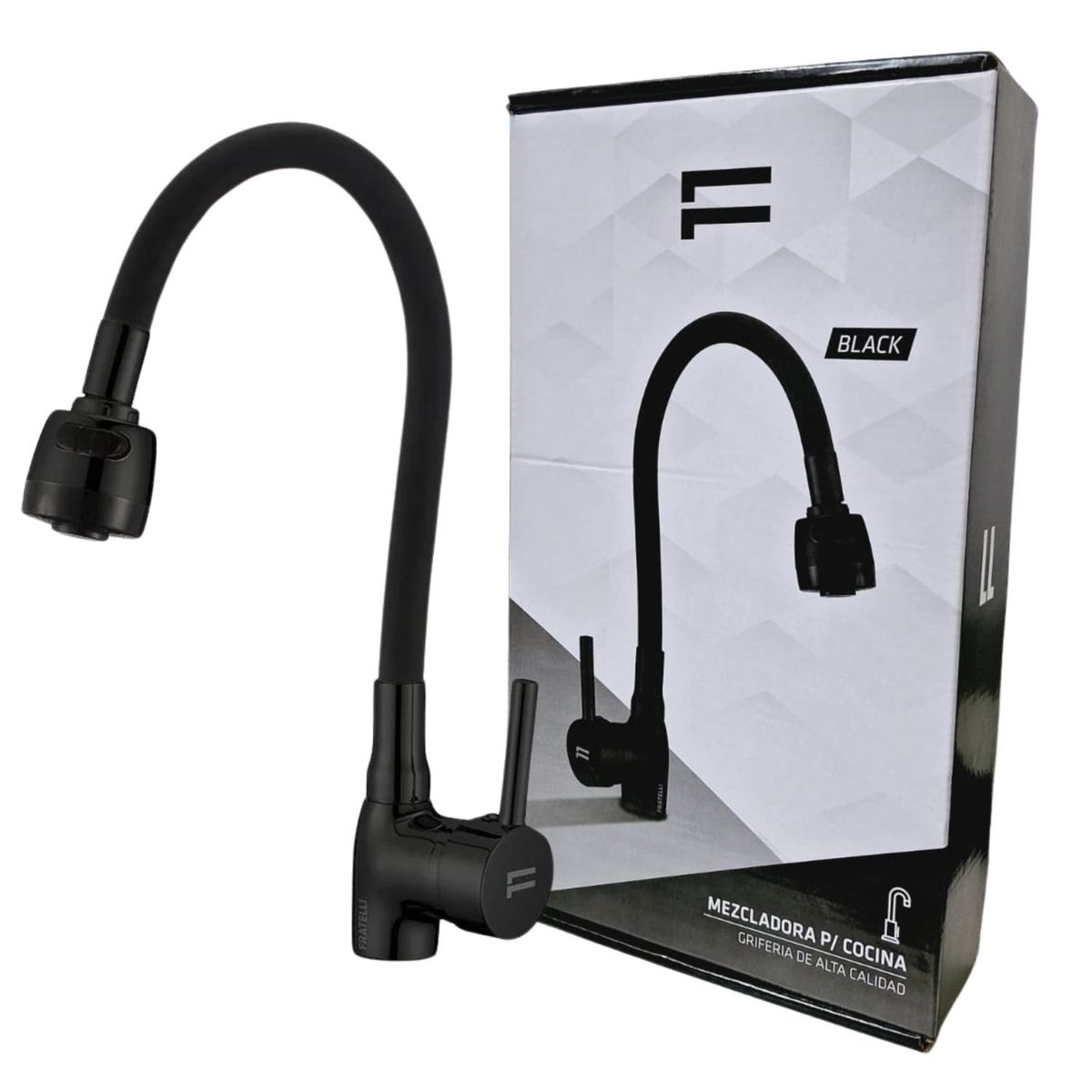 Caño Llave Mezcladora para cocina al mueble grecias-1 Black, marca FRATELLI - Foto 2